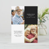 Elegant Modern 2-Photo Printed/Downloadable Death Aankondiging (Staand voorkant)