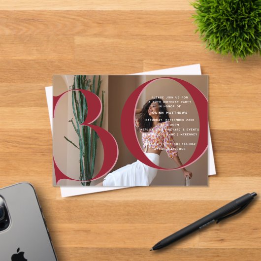 Elegant modern 30e verjaardagsfeest acryl uitnodigingen (Insitu (Uitnodiging))