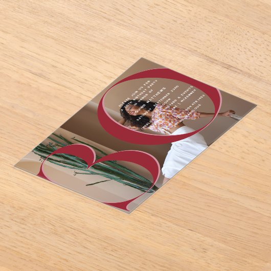 Elegant modern 30e verjaardagsfeest acryl uitnodigingen (Laagn)