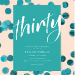 Elegant Modern 30th Birthday Party Invitation Kaart<br><div class="desc">Elegant Modern 30th Birthday Party Invitation</div>