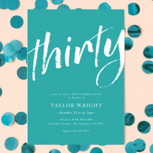 Elegant Modern 30th Birthday Party Invitation Kaart