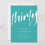 Elegant Modern 30th Birthday Party Invitation Kaart (Voorkant)