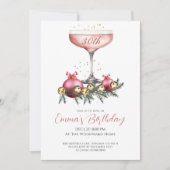 Elegant Modern 30th Christmas Birthday Party Kaart (Voorkant)