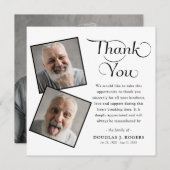 Elegant Modern 3 Foto Memorial Bedankkaart (Voorkant / Achterkant)