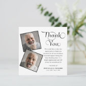 Elegant Modern 3 Foto Memorial Bedankkaart (Staand voorkant)