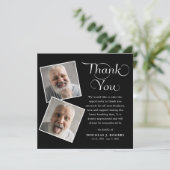 Elegant Modern 3 Foto Memorial Funeral Bedankkaart (Staand voorkant)