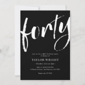 Elegant modern 40th Birthday Party Invitation Kaart (Voorkant)