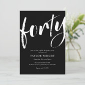 Elegant modern 40th Birthday Party Invitation Kaart (Staand voorkant)