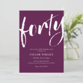 Elegant modern 40th Birthday Party Invitation Kaart (Staand voorkant)