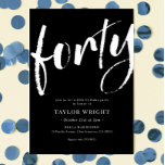 Elegant modern 40th Birthday Party Invitation Kaart<br><div class="desc">Elegant modern 40th Birthday Party Invitation</div>