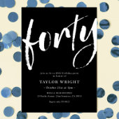Elegant modern 40th Birthday Party Invitation Kaart