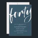 Elegant modern 40th Birthday Party Invitation Kaart<br><div class="desc">Elegant modern 40th Birthday Party Invitation</div>