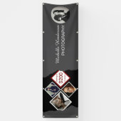 Elegant Modern 4 foto Small Business Spandoek (Verticaal)