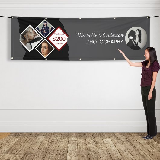 Elegant Modern 4 foto Small Business Spandoek