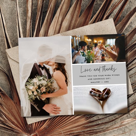 Elegant Modern 4 Foto Weddenschap Hartelijk dank