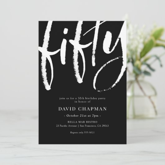 Elegant Modern 50e verjaardag Kaart (Staand voorkant)