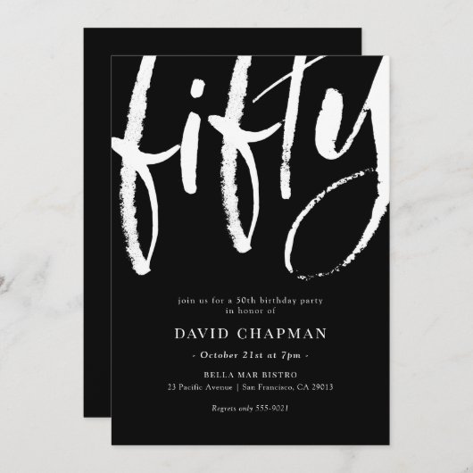 Elegant Modern 50e verjaardag Kaart (Voorkant / Achterkant)