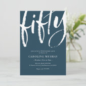 Elegant Modern 50th Birthday Party Invitation Kaart (Staand voorkant)