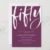 Elegant Modern 50th Birthday Party Invitation Kaart (Voorkant)
