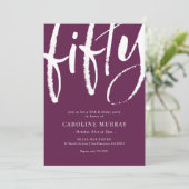 Elegant Modern 50th Birthday Party Invitation Kaart (Staand voorkant)