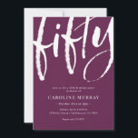 Elegant Modern 50th Birthday Party Invitation Kaart<br><div class="desc">Elegant Modern 50th Birthday Party Invitation</div>