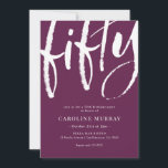 Elegant Modern 50th Birthday Party Invitation Kaart<br><div class="desc">Elegant Modern 50th Birthday Party Invitation</div>