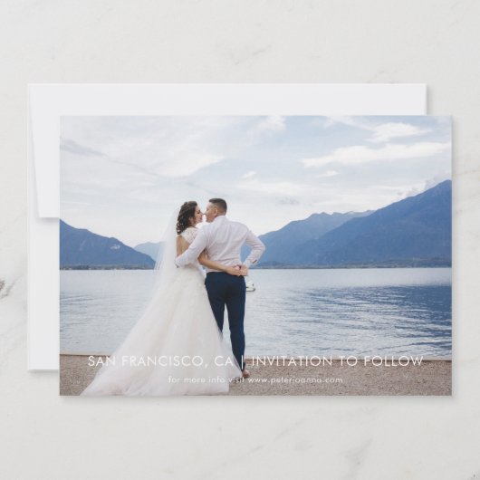 Elegant Modern 5 Foto bewaart de datum van het huw Kaart (Achterkant)