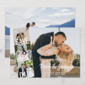 Elegant Modern 5 Foto bewaart de datum van het huw Kaart (Voorkant / Achterkant)