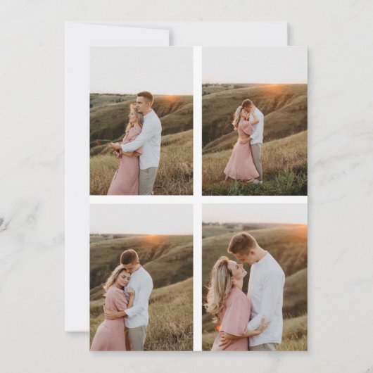 Elegant Modern 5 Foto Eenvoudig Script Verloving Save The Date (Achterkant)