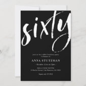 Elegant modern 60th Birthday Party Invitation Kaart (Voorkant)