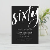 Elegant modern 60th Birthday Party Invitation Kaart (Staand voorkant)