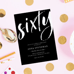 Elegant modern 60th Birthday Party Invitation Kaart