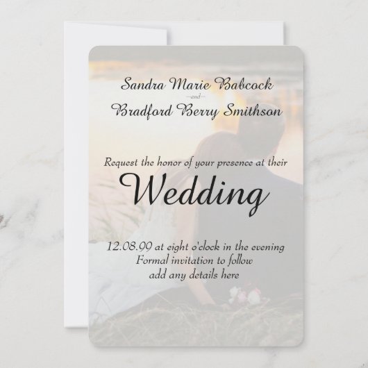 Elegant Modern Aangepast Aangepast Aangepast Aange Kaart (Achterkant)