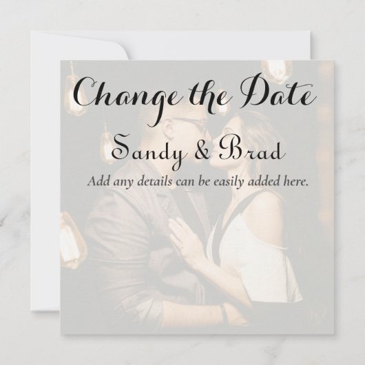 Elegant Modern Aangepast Aangepast Aangepast Aange Kaart (Achterkant)