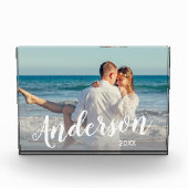 Elegant modern aangepast koppelfotonaamtekst fotoblokken (Voorkant)