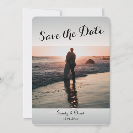 Elegant Modern Aangepaste Foto slaat de datum van  Kaart (Voorkant)