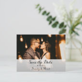 Elegant Modern Aangepaste Foto slaat het huwelijk  Briefkaart (Staand voorkant)