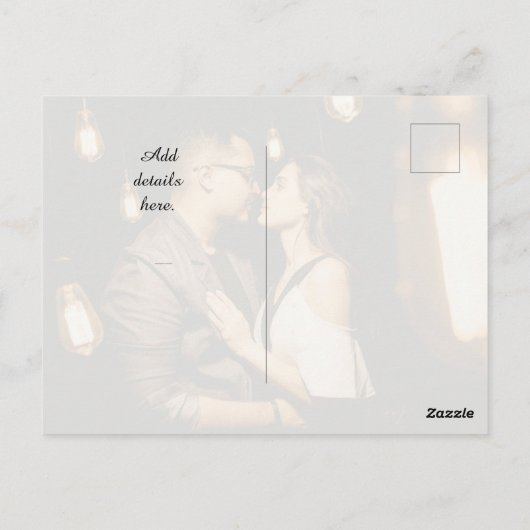 Elegant Modern Aangepaste Foto slaat het huwelijk  Briefkaart (Achterkant)