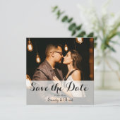 Elegant Modern Aangepaste Foto slaat het huwelijk  Kaart (Staand voorkant)