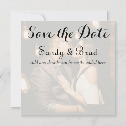 Elegant Modern Aangepaste Foto slaat het huwelijk  Kaart (Achterkant)