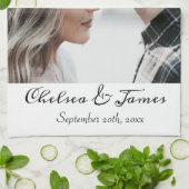 Elegant Modern Aangepaste Foto Theedoek (Gevouwen)