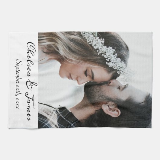 Elegant Modern Aangepaste Foto Theedoek (Horizontaal)