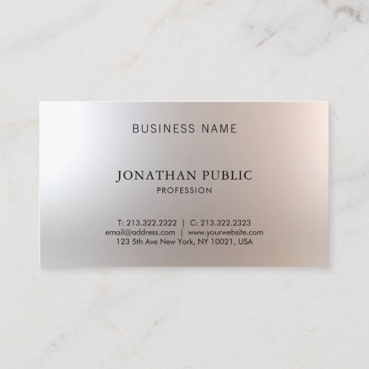 Elegant modern aantrekkelijk design Professional Visitekaartje (Achterkant)