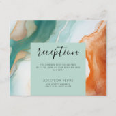 Elegant Modern Abstract Agaat Blauwgroen Terracott Informatiekaartje (Voorkant)