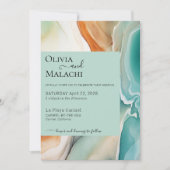 Elegant Modern Abstract Agaat Blauwgroen Terracott Kaart (Voorkant)