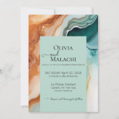 Elegant Modern Abstract Agaat Blauwgroen Terracott Kaart (Voorkant)