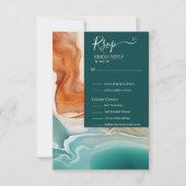 Elegant Modern Abstract Agaat Jade Terracotta RSVP Kaartje (Voorkant)