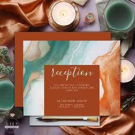 Elegant Modern Abstract Agaat Terracotta Informatiekaartje