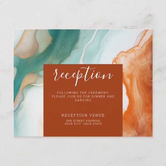 Elegant Modern Abstract Agaat Terracotta Informatiekaartje (Voorkant)