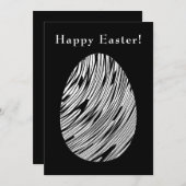 Elegant Modern Abstract Art Egg Zwart Wit Pasen Feestdagenkaart (Voorkant / Achterkant)